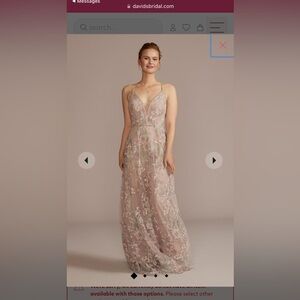 David’s Bridal - floral embroidered bridesmaid dress